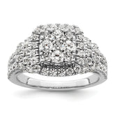 14k White Gold 1 1/2 carat Lab Grown Diamond VS/SI+ G+ Complete Cluster Engagement Ring